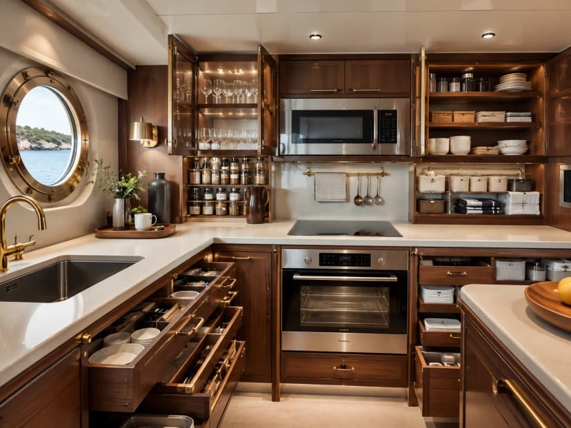 Organized yacht compartment in Búzios