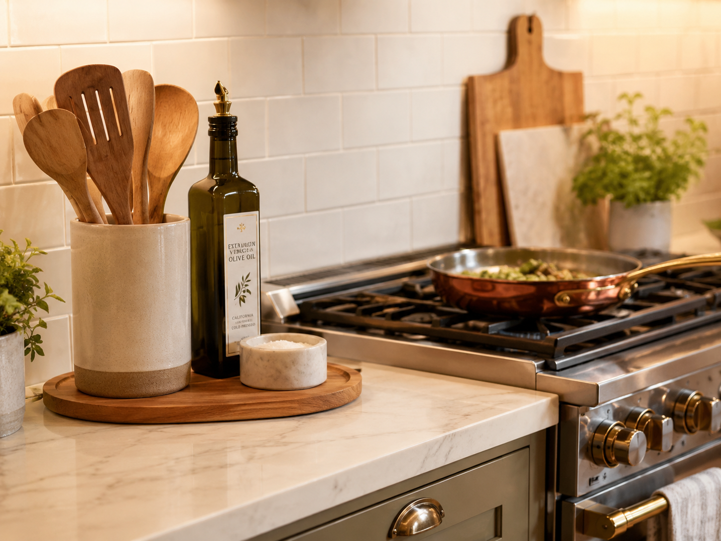 Organização de armários de cozinha por zona de uso