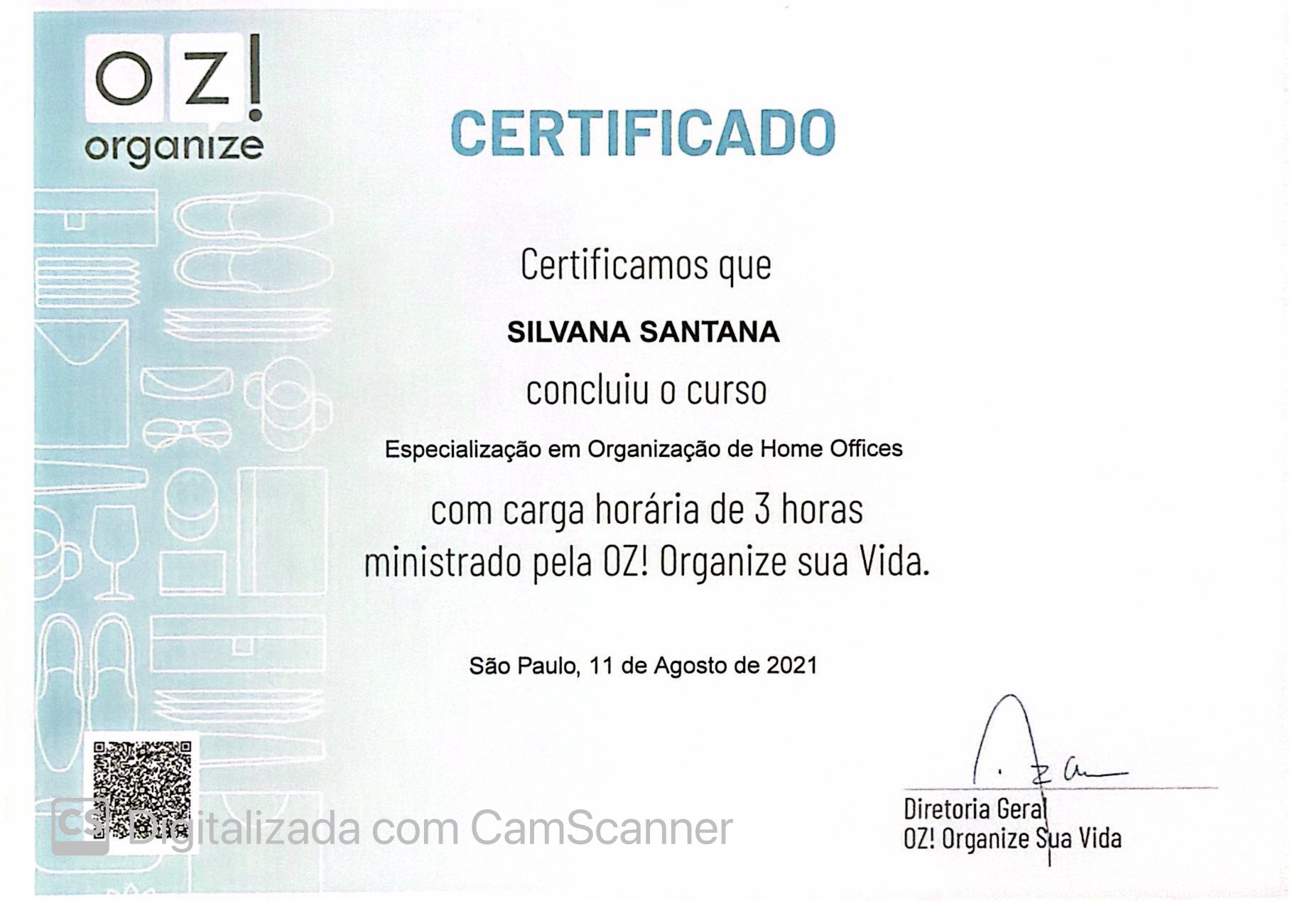 Certificado Profissional — Silvana Santanna